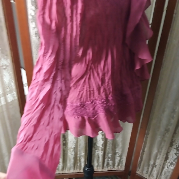 Allison Taylor Mauve Ruffle Blouse - Picture 3 of 7